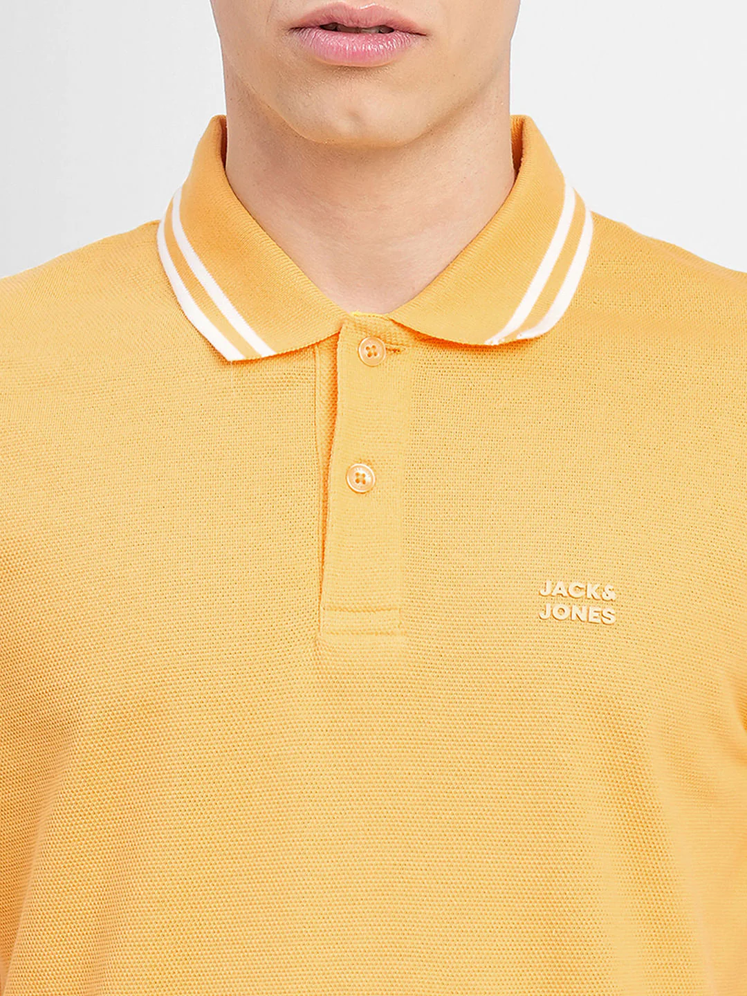 Yellow Contrast Tipping Polo T-shirt - Image 5