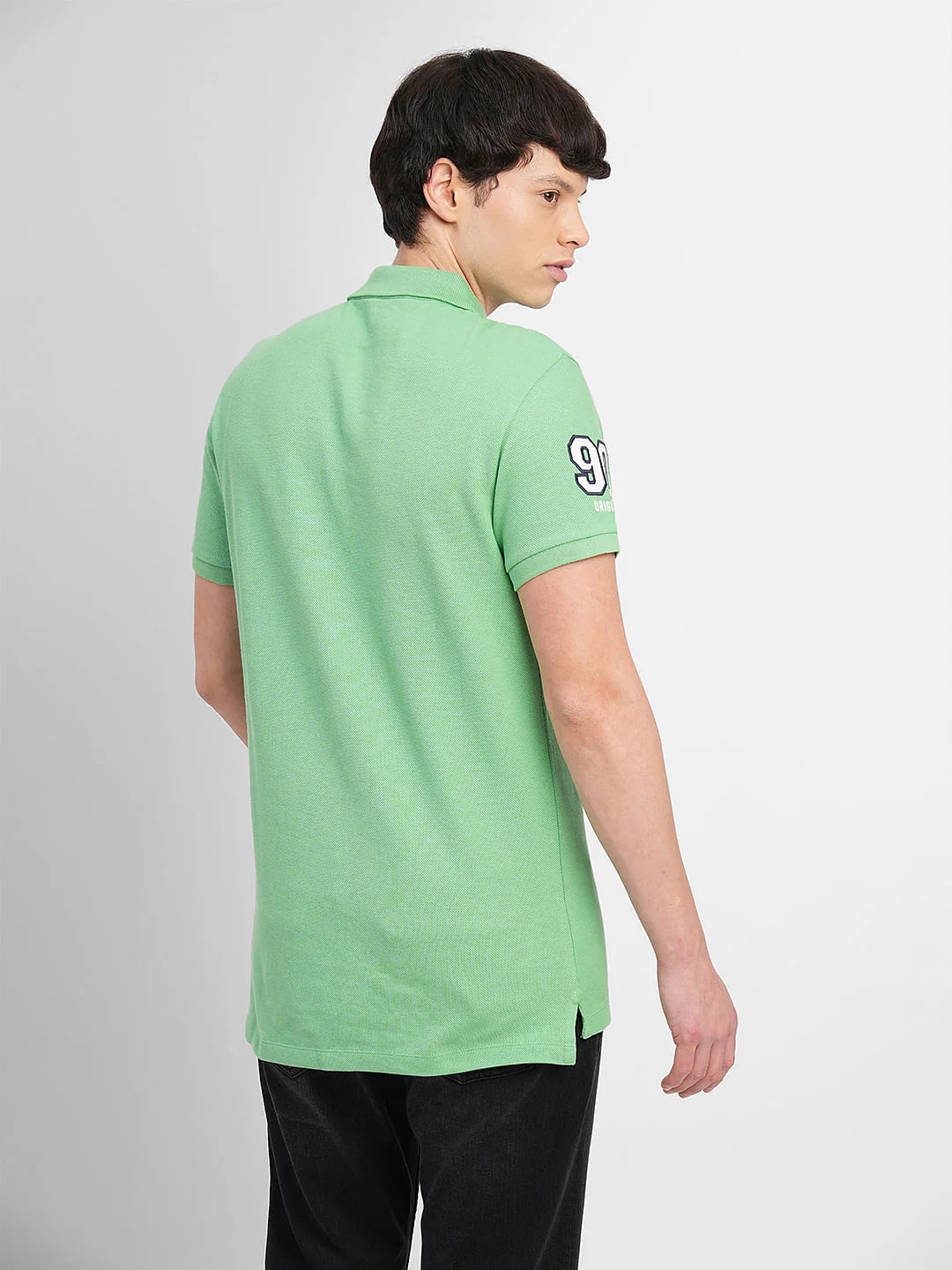 Green Embroidered Print Polo T-shirt - Image 4