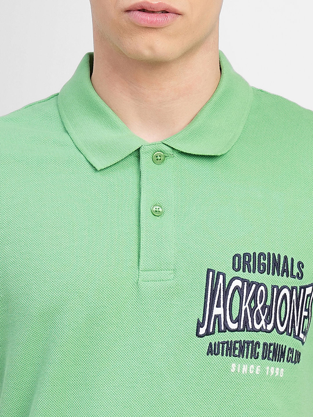 Green Embroidered Print Polo T-shirt - Image 5