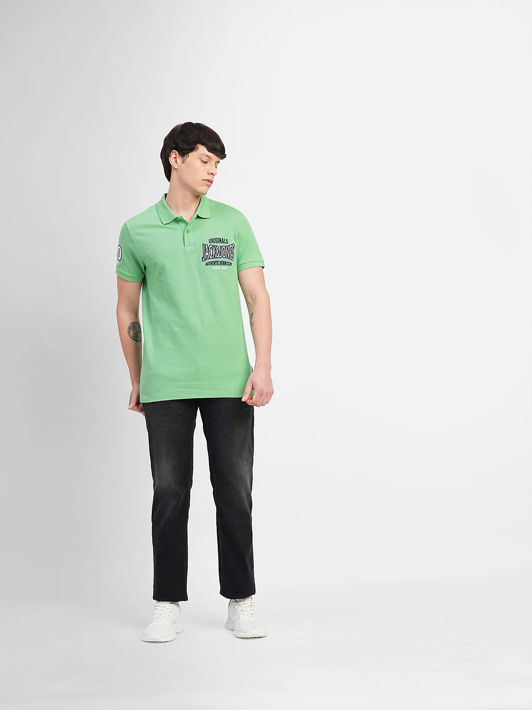 Green Embroidered Print Polo T-shirt - Image 6