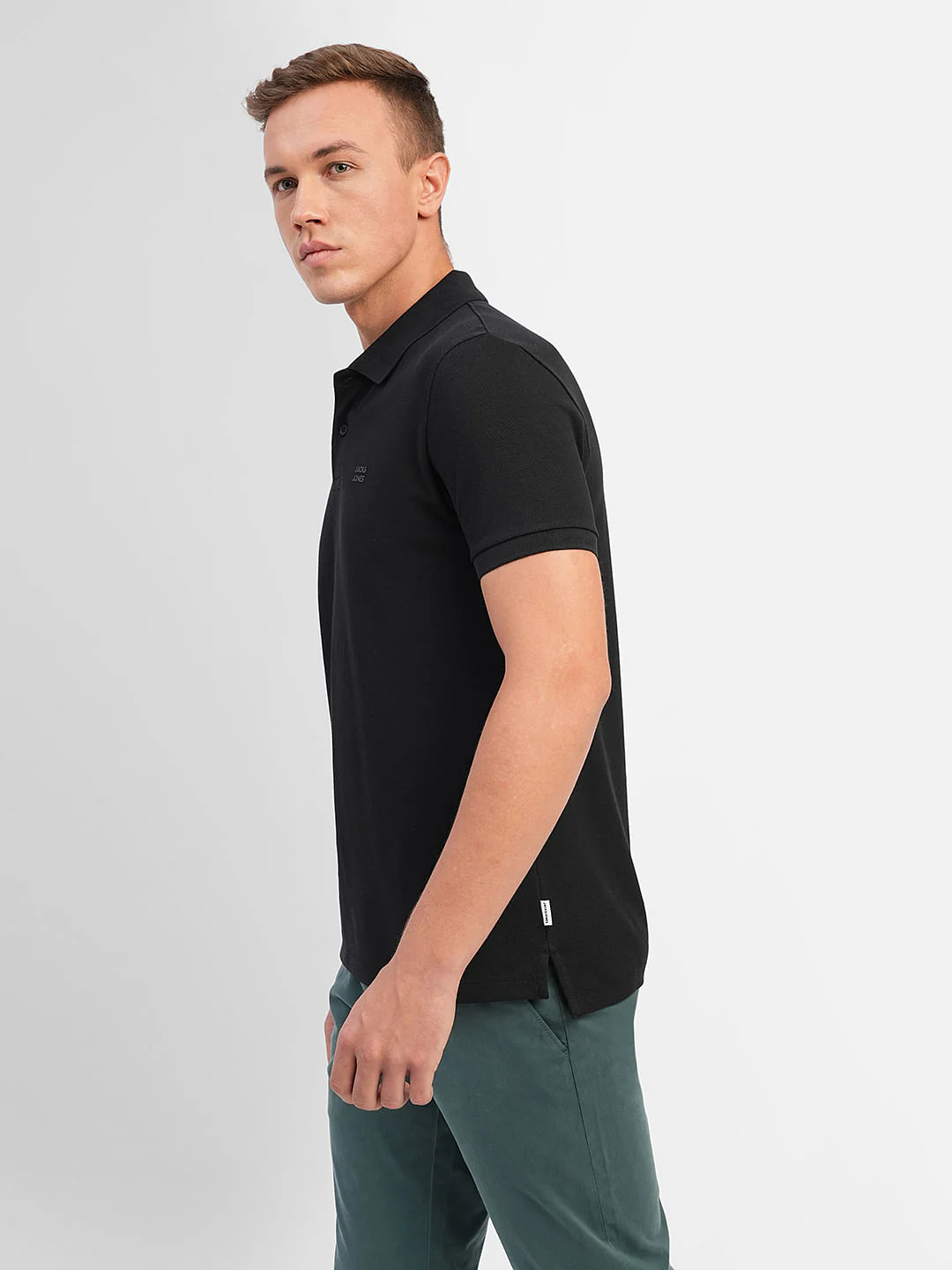 Black Polo Neck T-shirt - Image 3