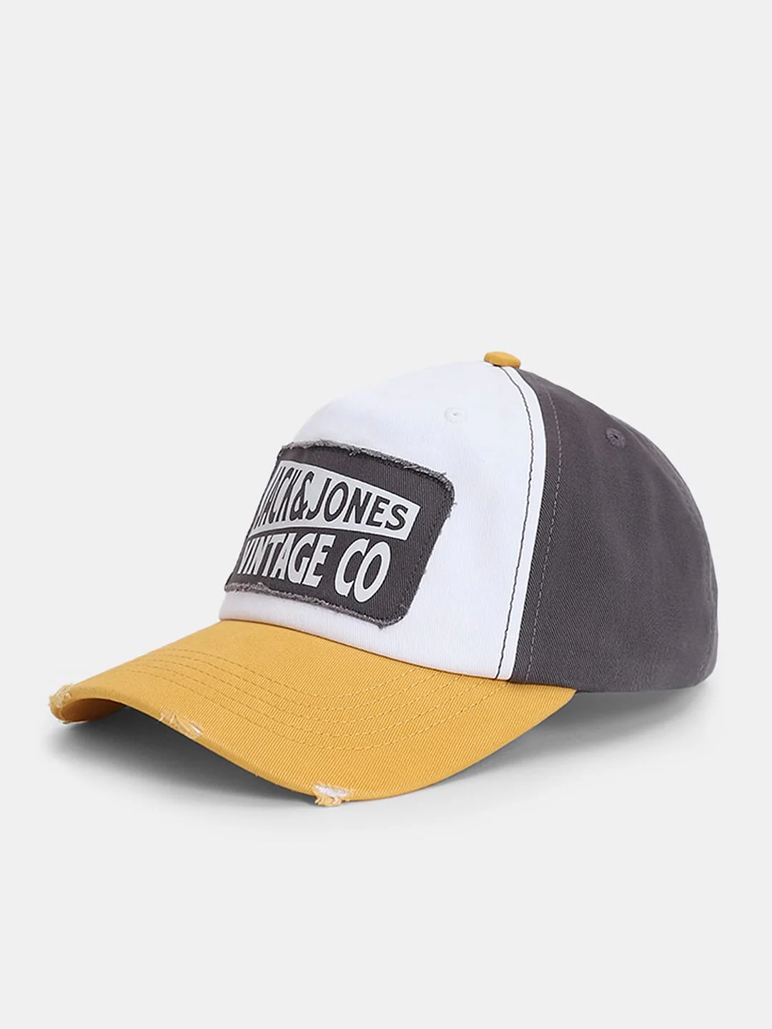 Yellow & Grey Logo Printed Cap - Image 2