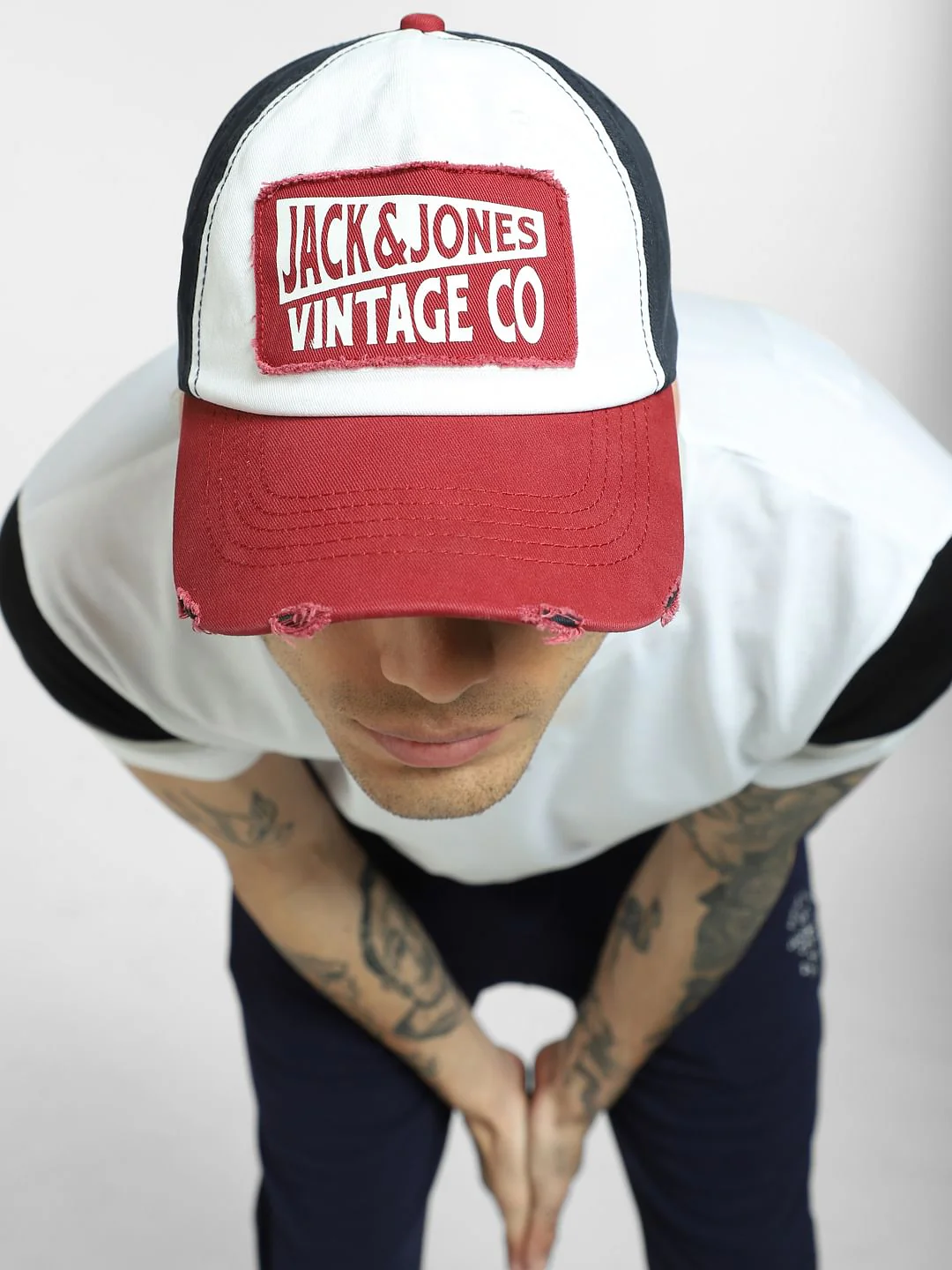 Red & White Logo Printed Cap - Image 6