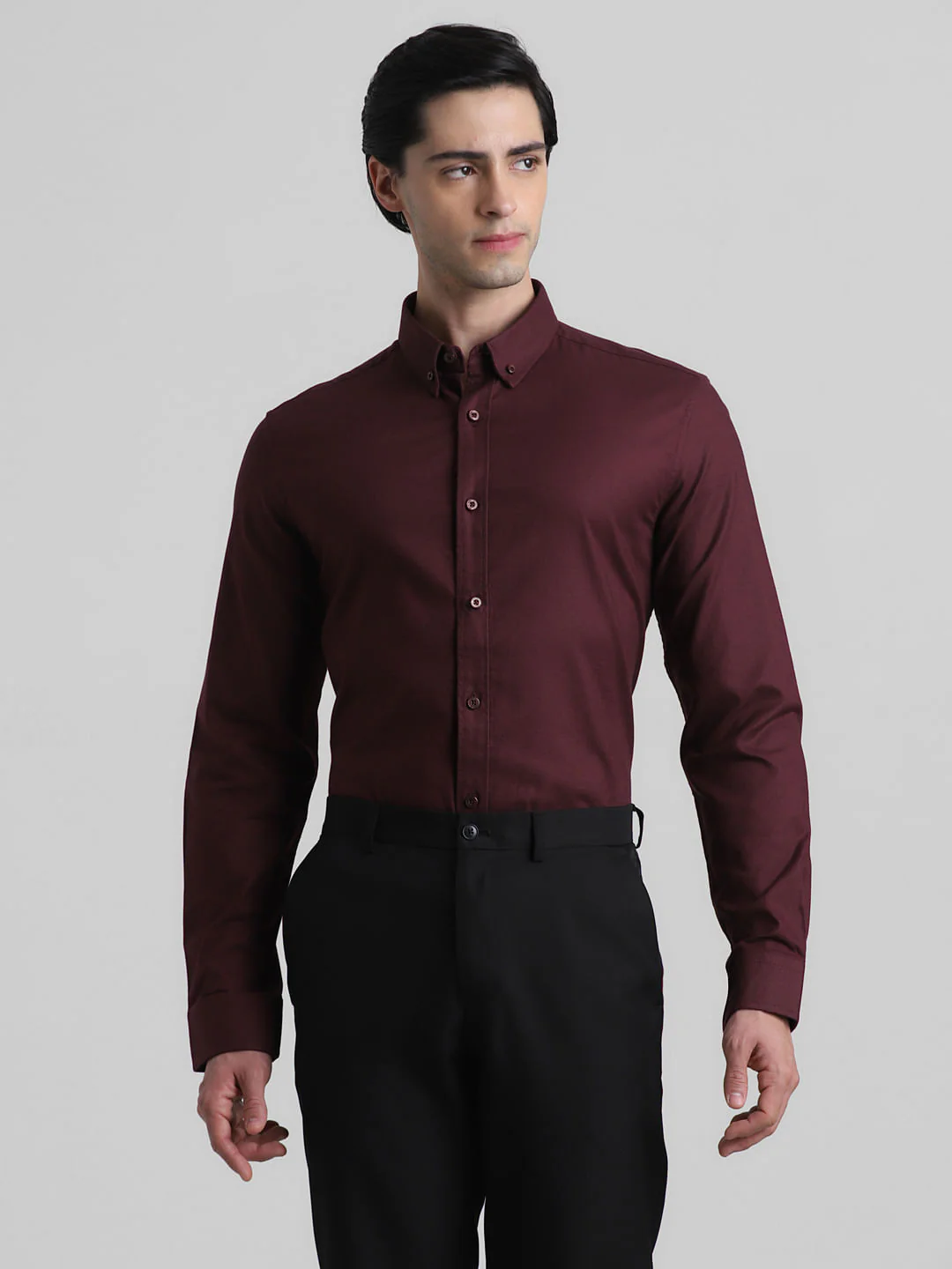 Maroon Formal Full Sleeves Shirt - Image 2