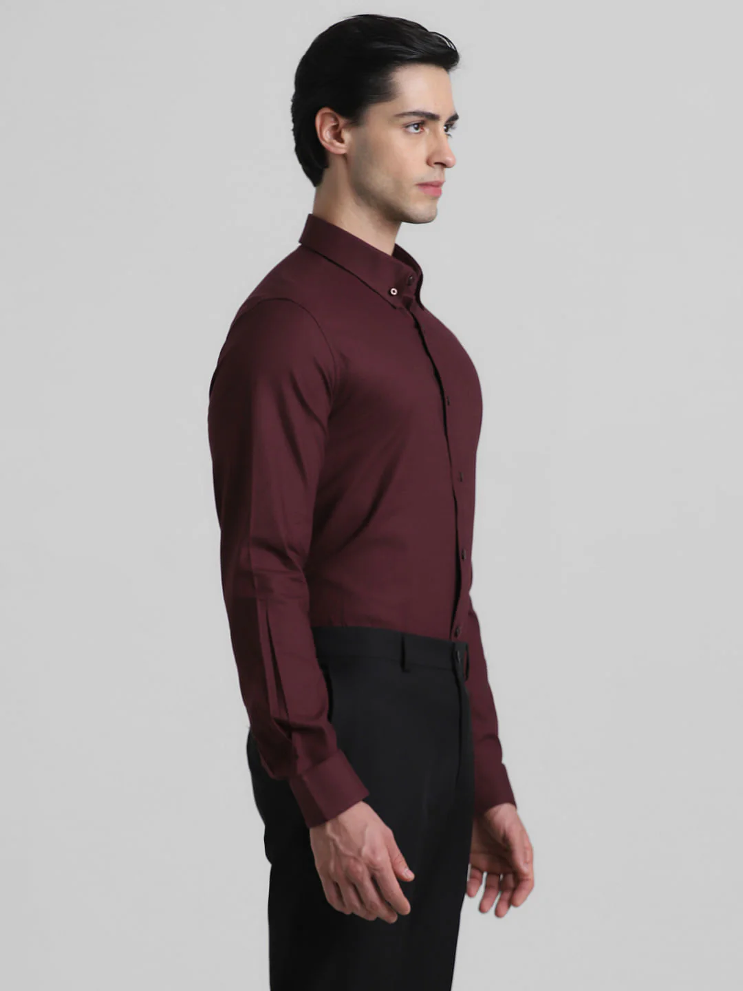 Maroon Formal Full Sleeves Shirt - Image 3