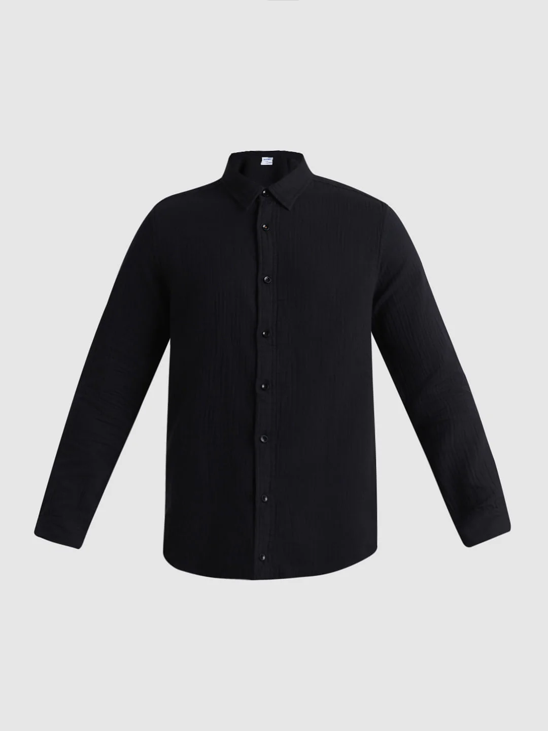 Black Crinkle Weave Shirt - Image 7