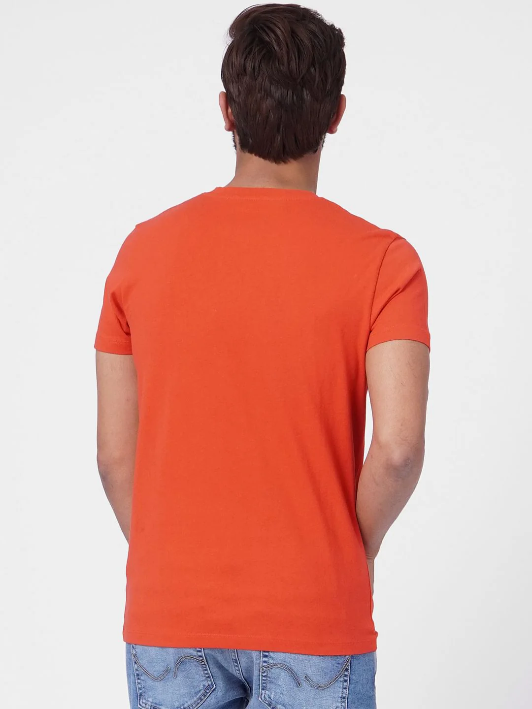 Orange Graphic Crew Neck T-shirt - Image 4