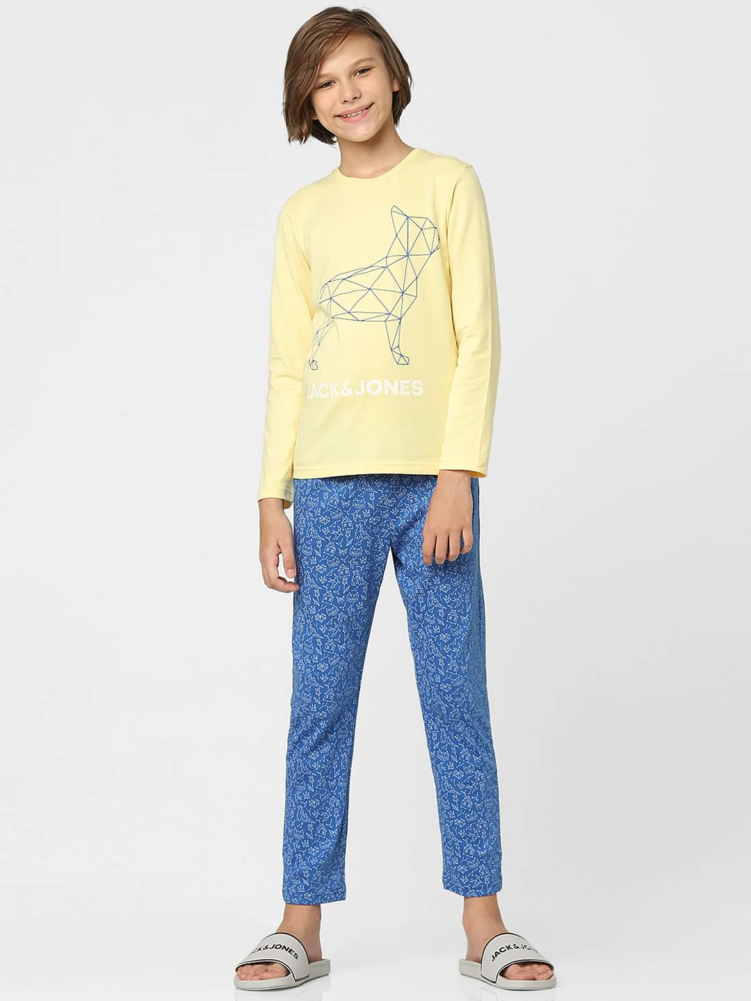Boys Yellow Printed T-shirts & Pyjama Night Suit Set - Image 6