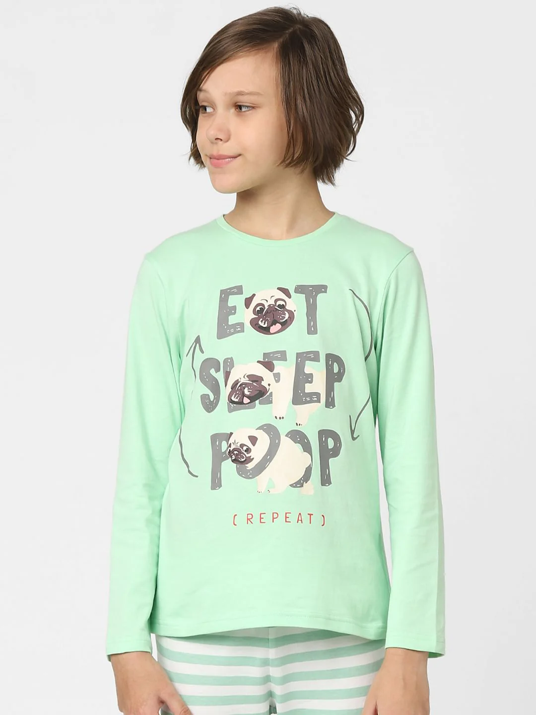 Boys Green Printed T-shirts & Pyjama Night Suit Set - Image 2