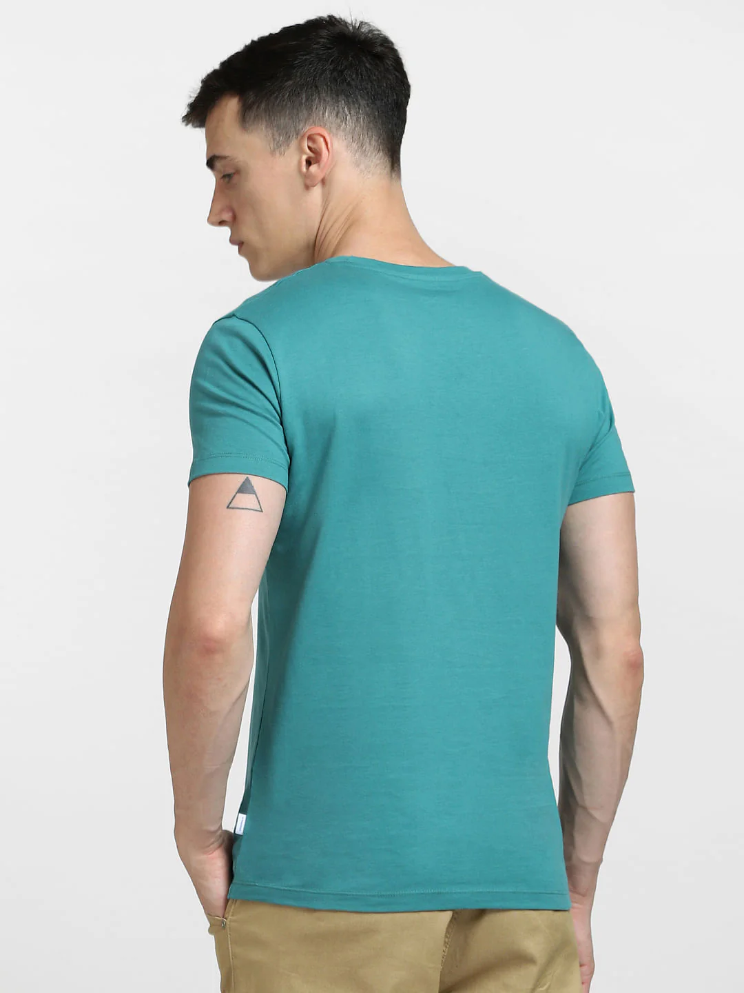 Blue Typographic Print Crew Neck T-shirt - Image 4