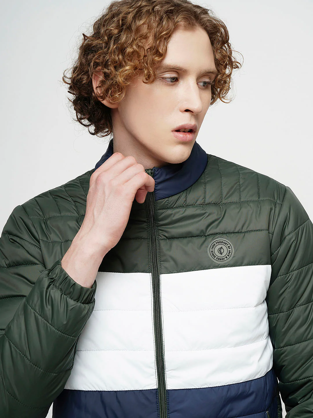 PRODUKT by JACK&JONES Green Colourblocked Hooded Puffer Jacket - Image 6