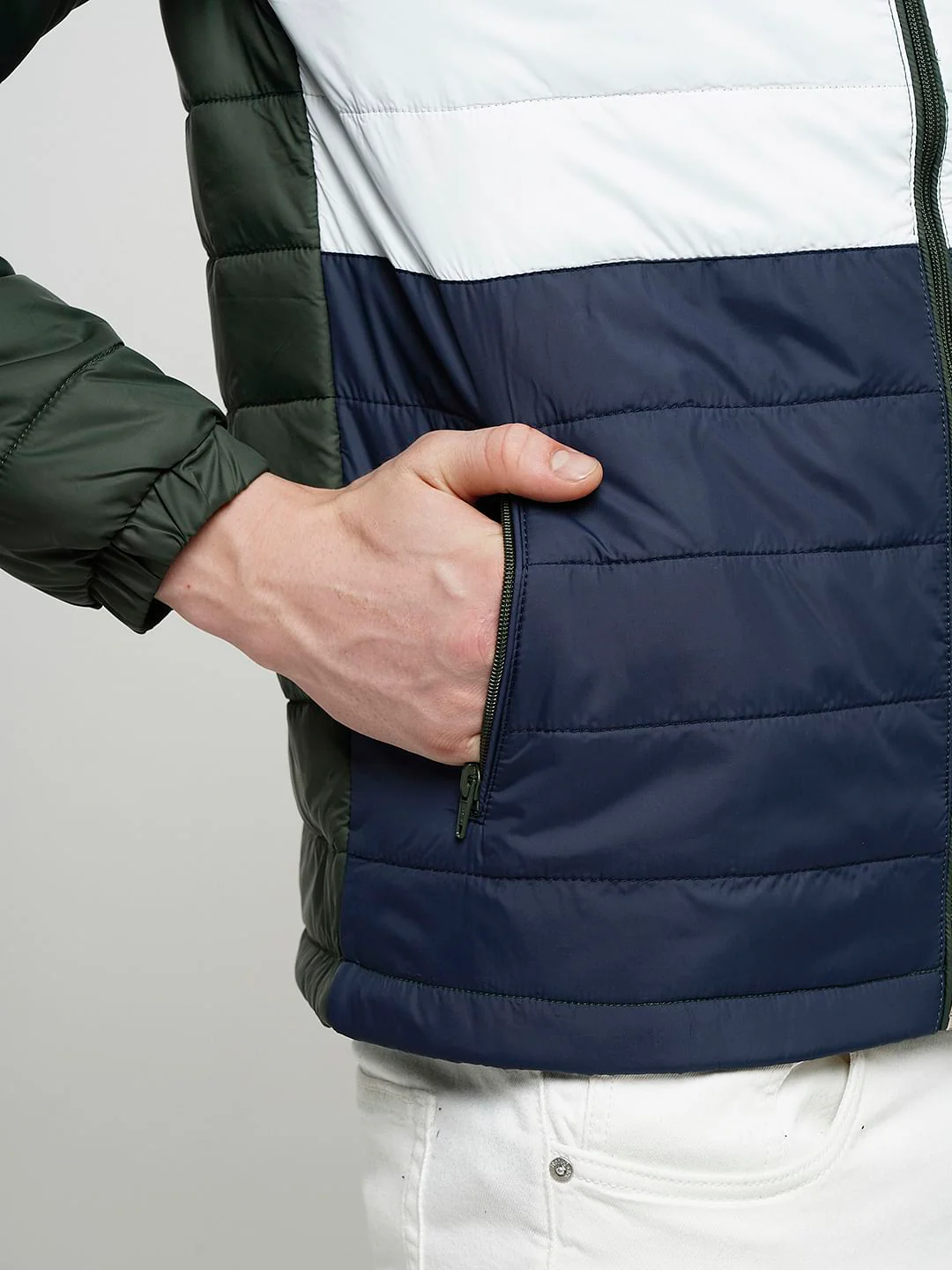 PRODUKT by JACK&JONES Green Colourblocked Hooded Puffer Jacket - Image 8