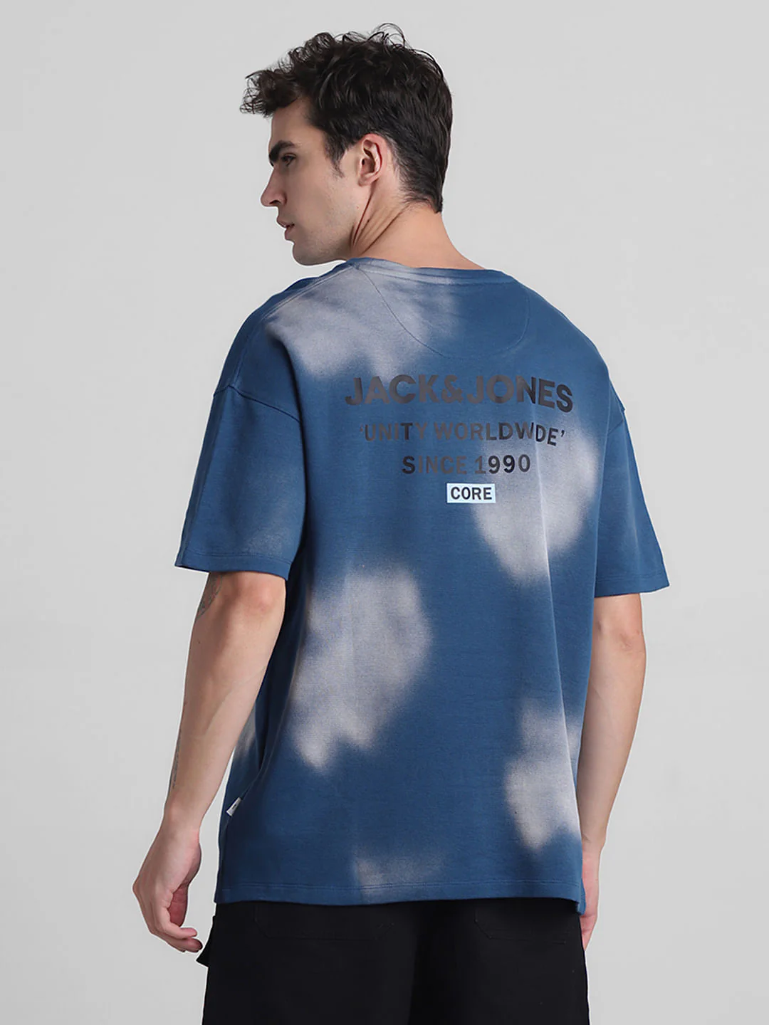 Blue Colourblocked Crew Neck T-shirt - Image 4