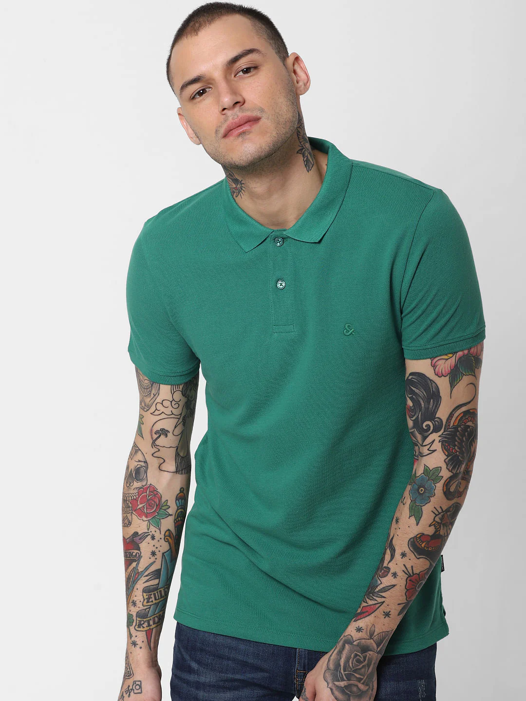 Green Polo Neck T-shirt - Image 2