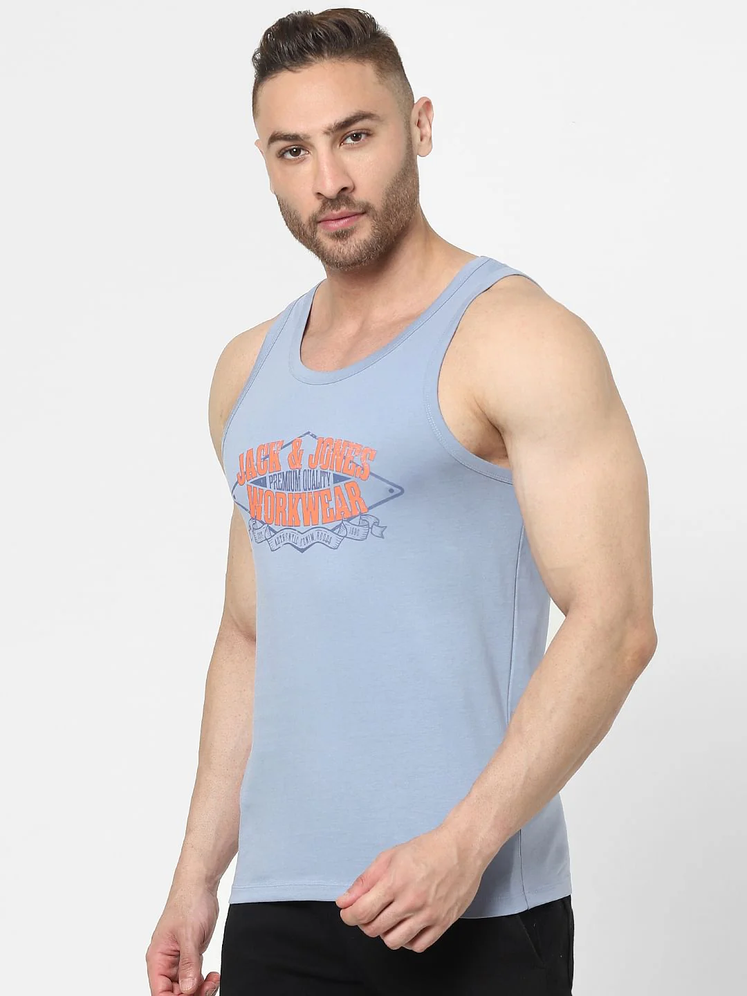 Blue Logo Print Vest - Image 2