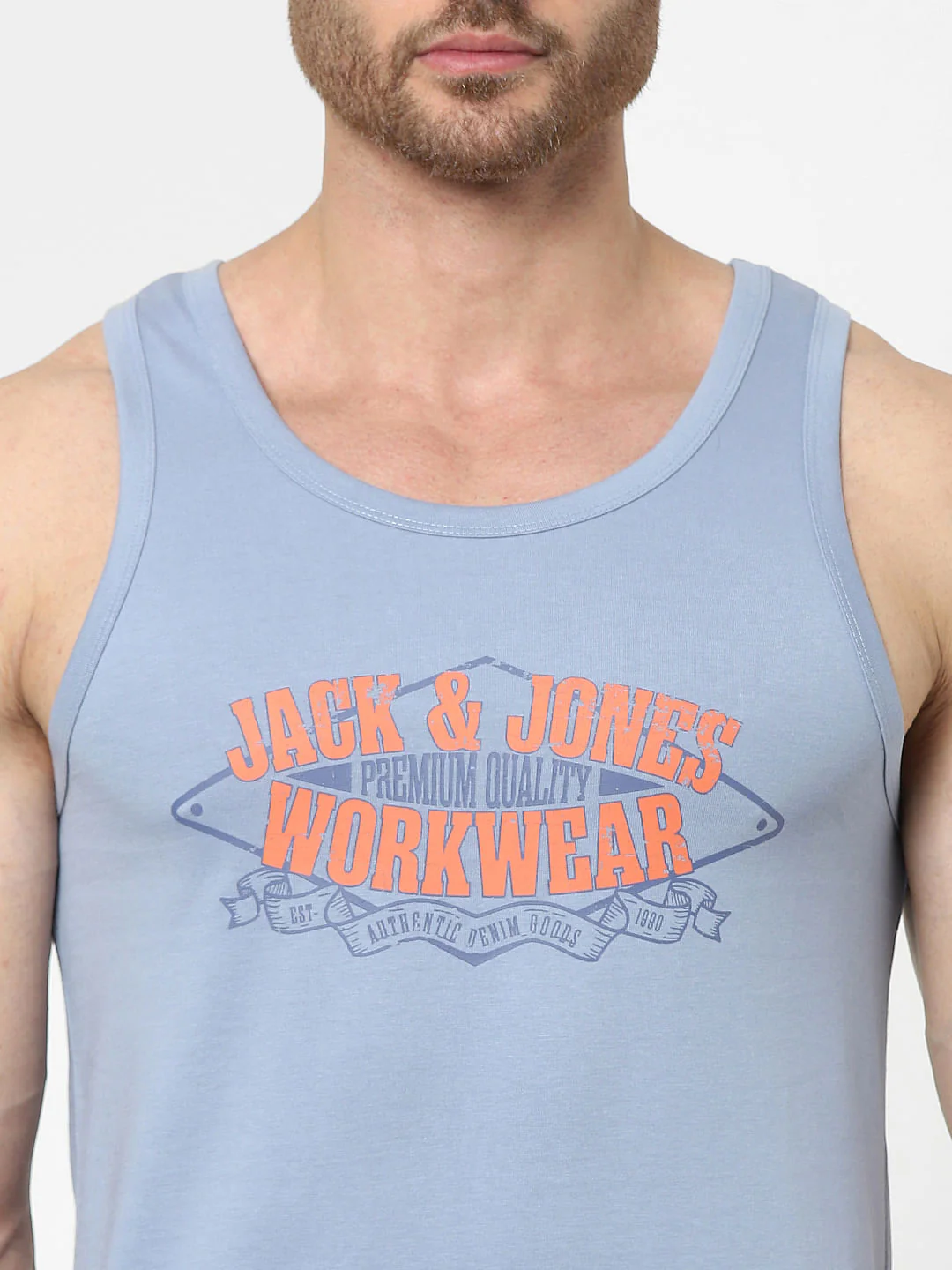 Blue Logo Print Vest - Image 4
