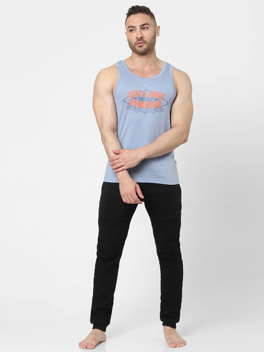 Blue Logo Print Vest - Image 5