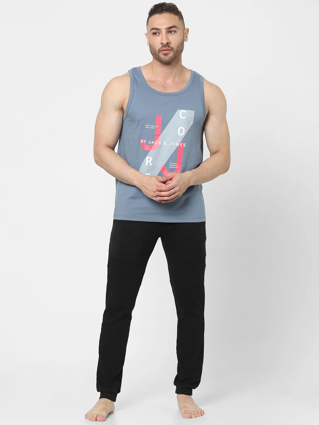 Blue Graphic Print Vest