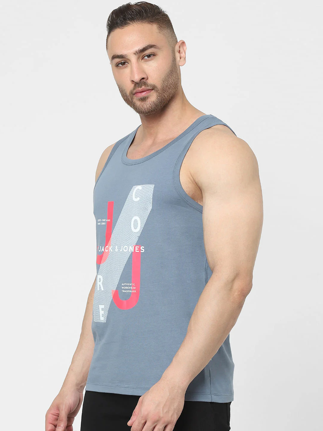 Blue Graphic Print Vest - Image 3