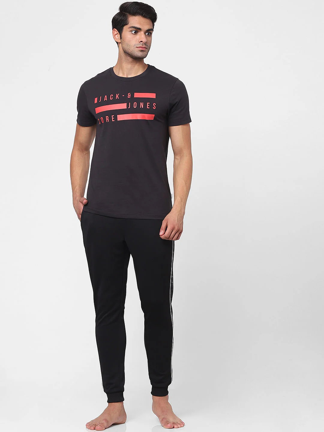 Black Graphic Crew Neck T-shirt