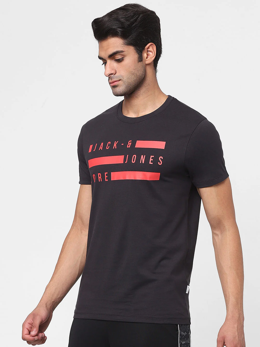 Black Graphic Crew Neck T-shirt - Image 3