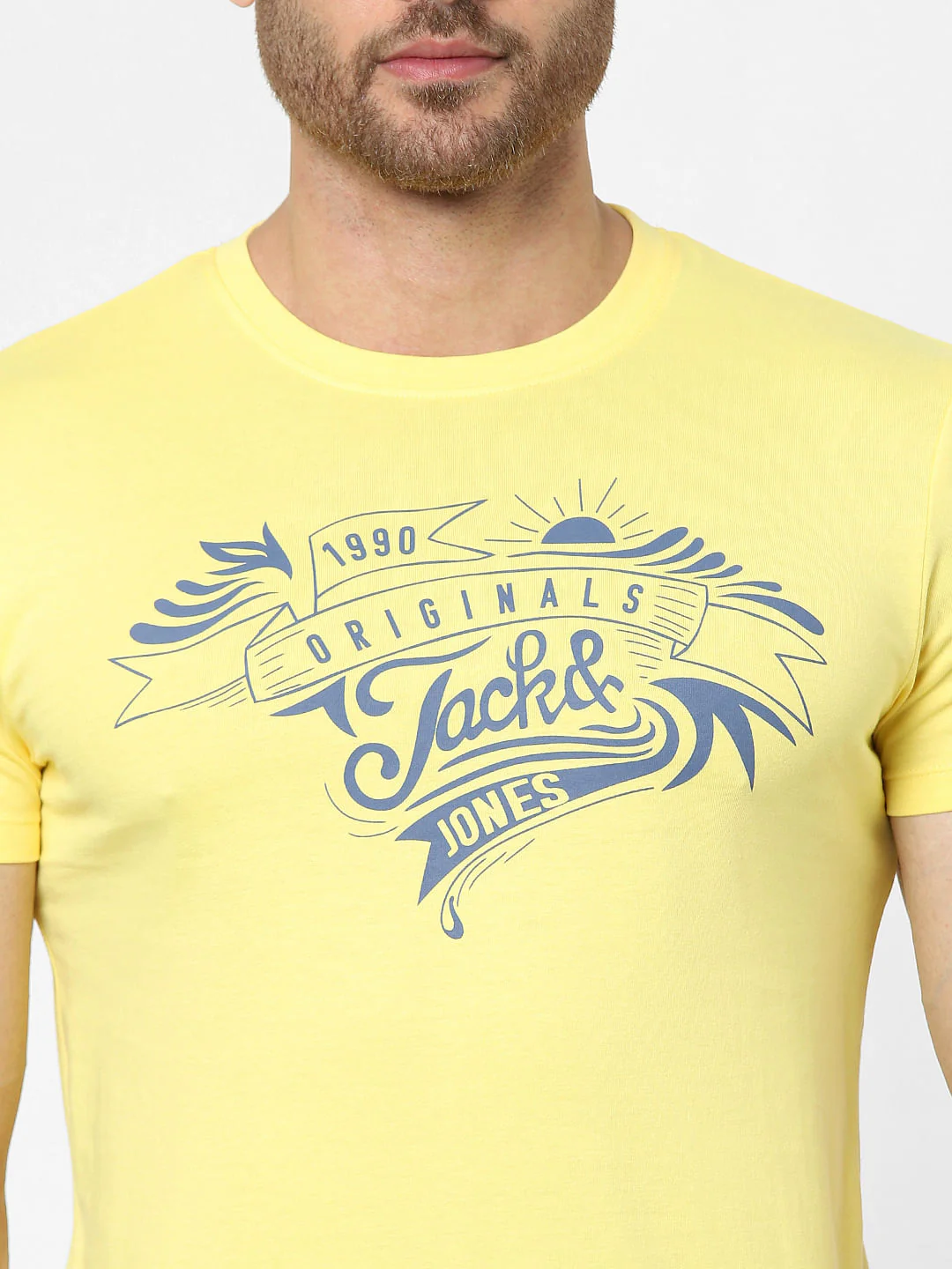 Yellow Logo Print Crew Neck T-shirt - Image 4