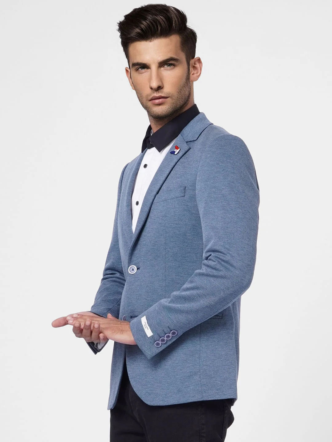 Blue Double Button Blazer - Image 3