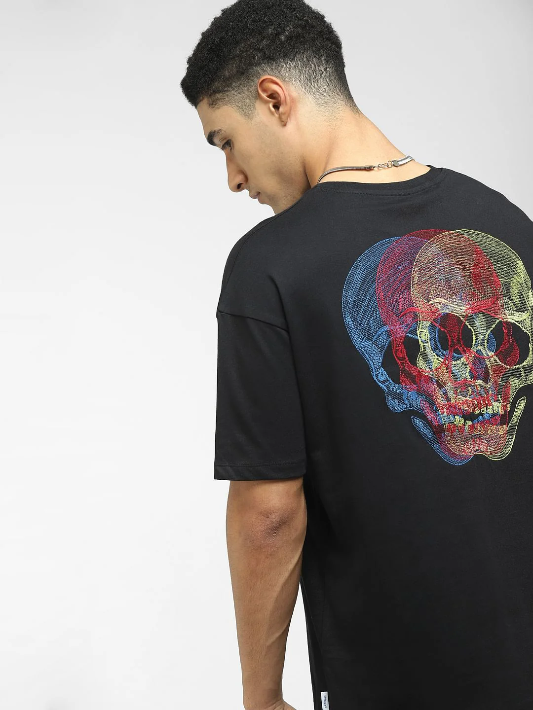 Black Graphic Print Crew Neck T-shirt