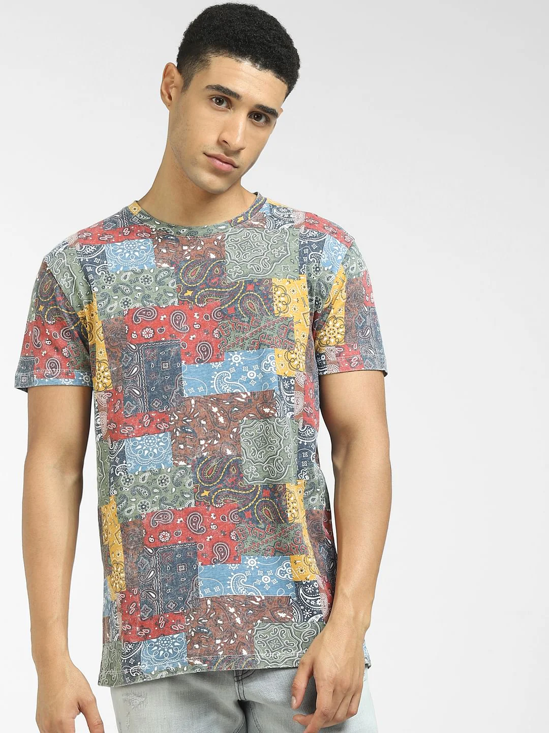 Multi-Colour Graphic Print Crew Neck T-shirt - Image 2