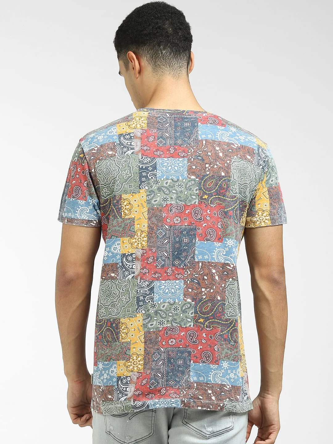 Multi-Colour Graphic Print Crew Neck T-shirt - Image 4