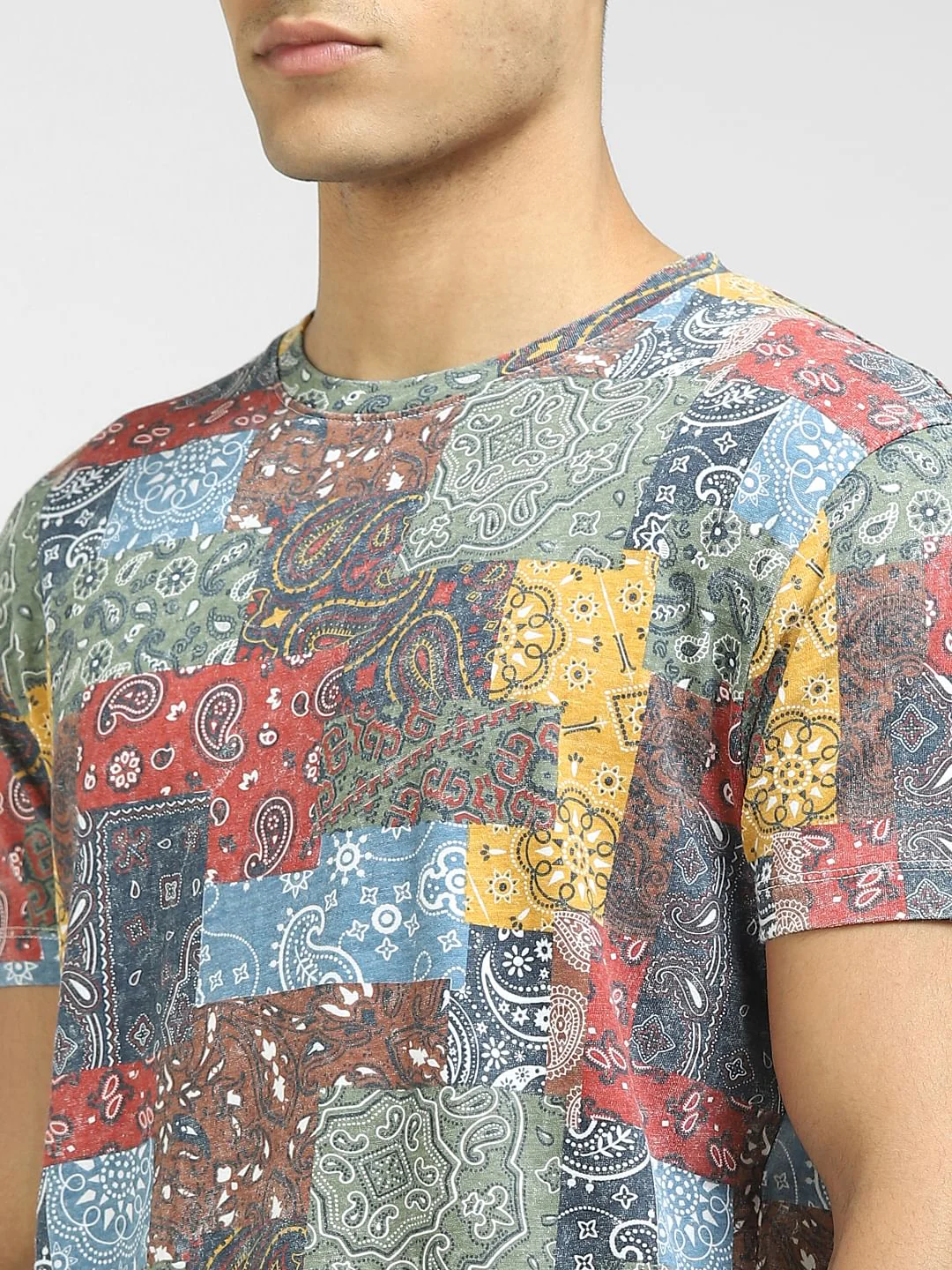 Multi-Colour Graphic Print Crew Neck T-shirt - Image 5