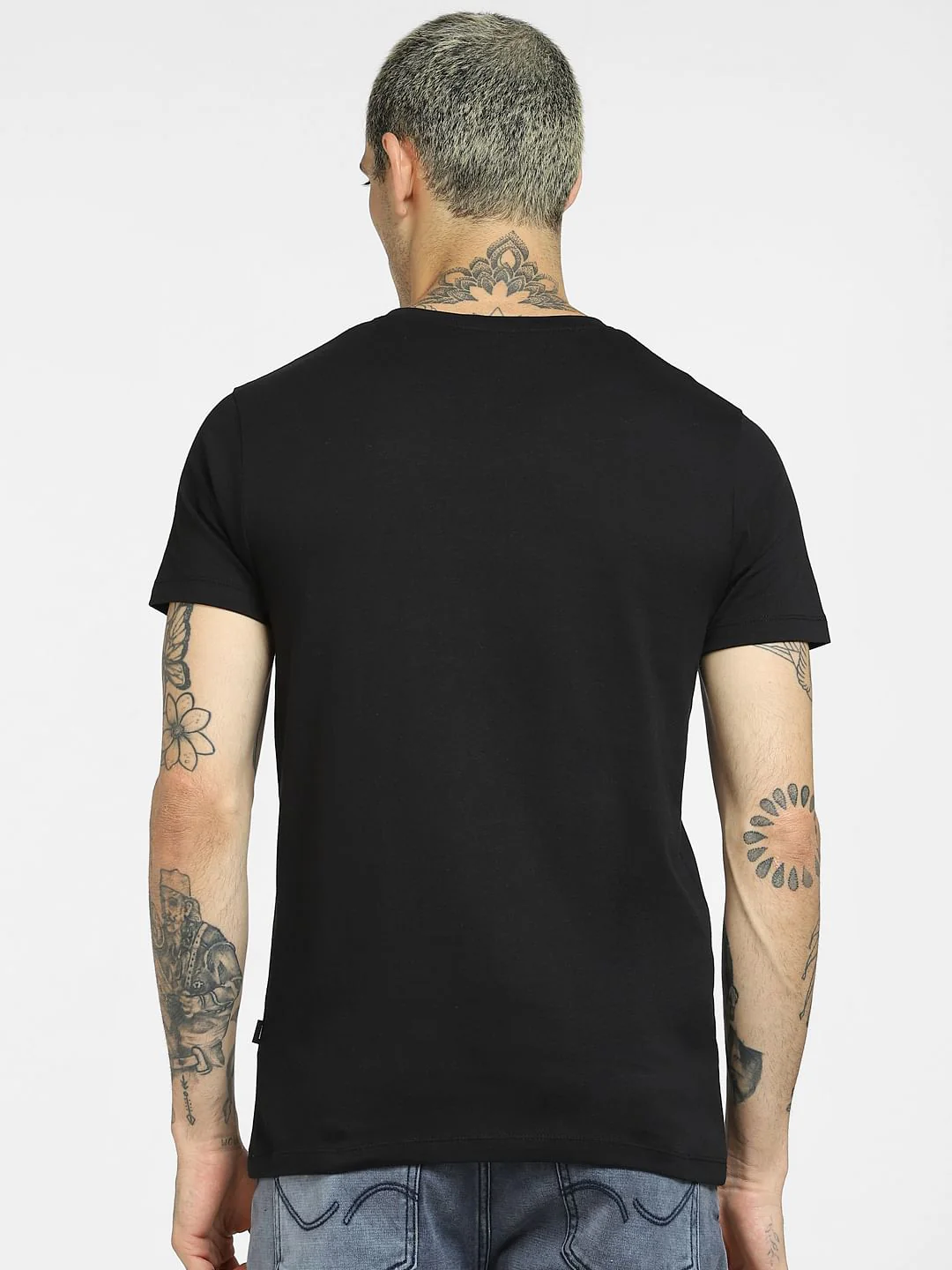Black Embellished Print T-shirt - Image 4