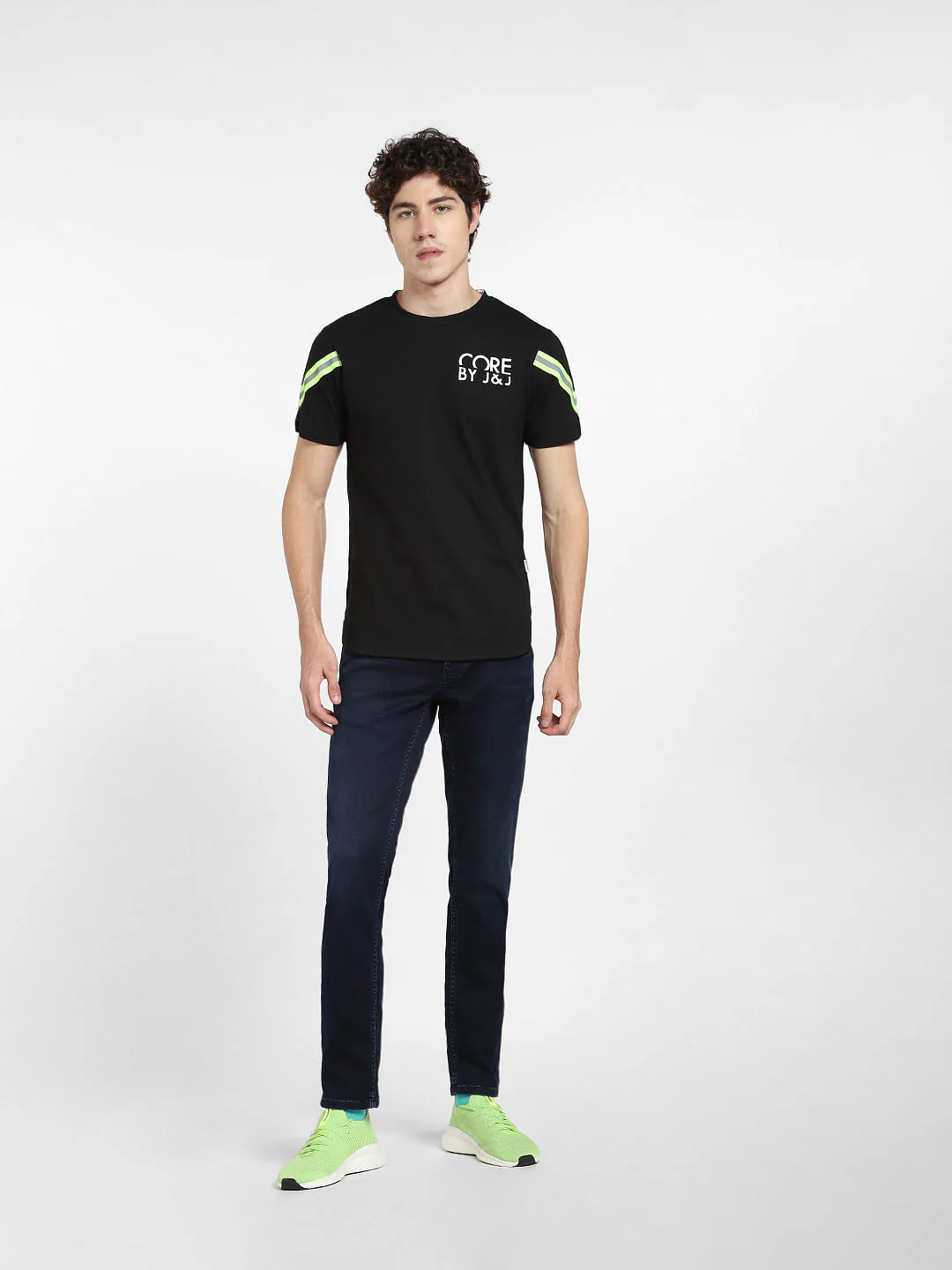 Black Text Print Crew Neck T-shirt - Image 7