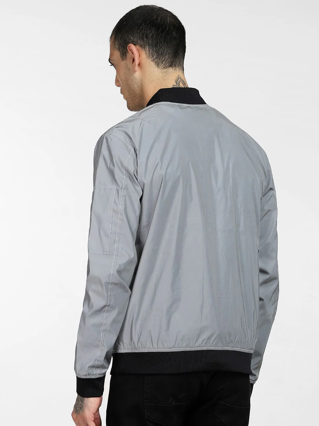 Grey Reflective Bomber Jacket - Image 4