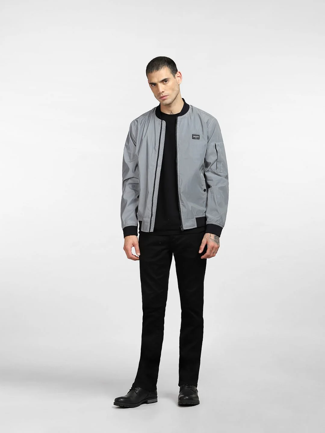 Grey Reflective Bomber Jacket - Image 6