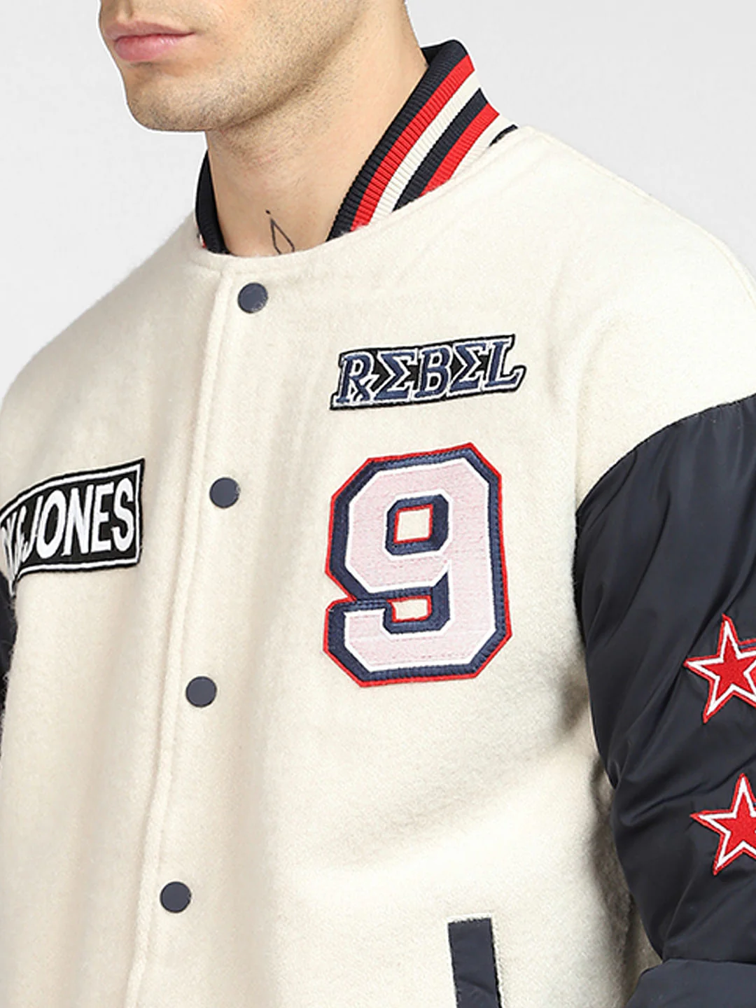 Beige Varsity Bomber Jacket - Image 5