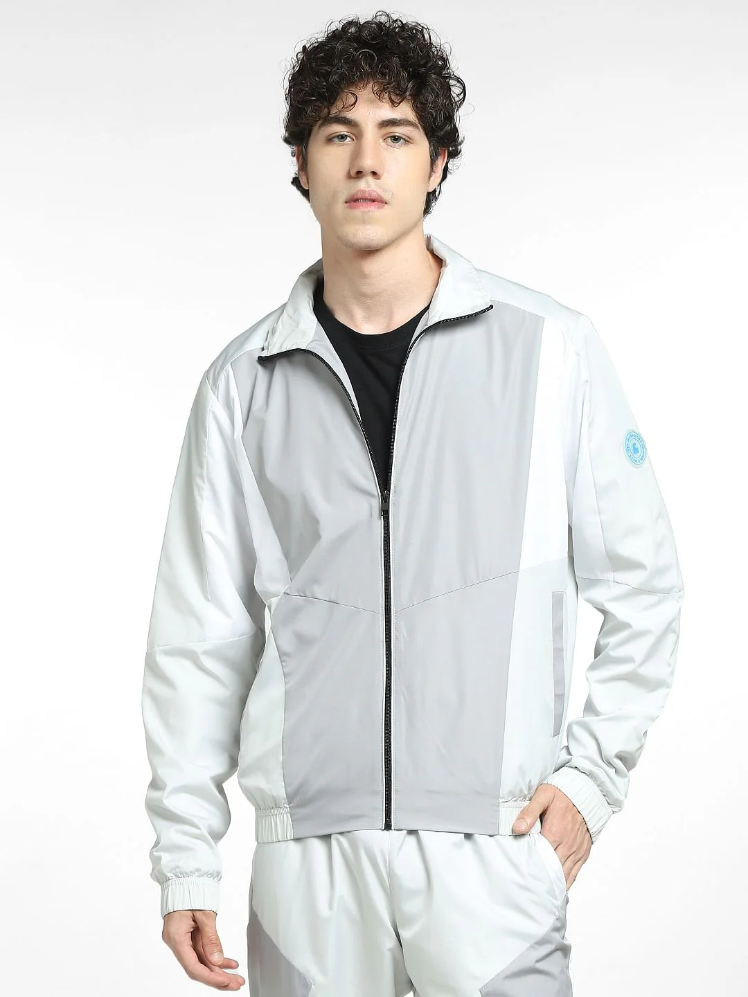 Grey Colourblocked Track Co-ord Jacket - Image 2