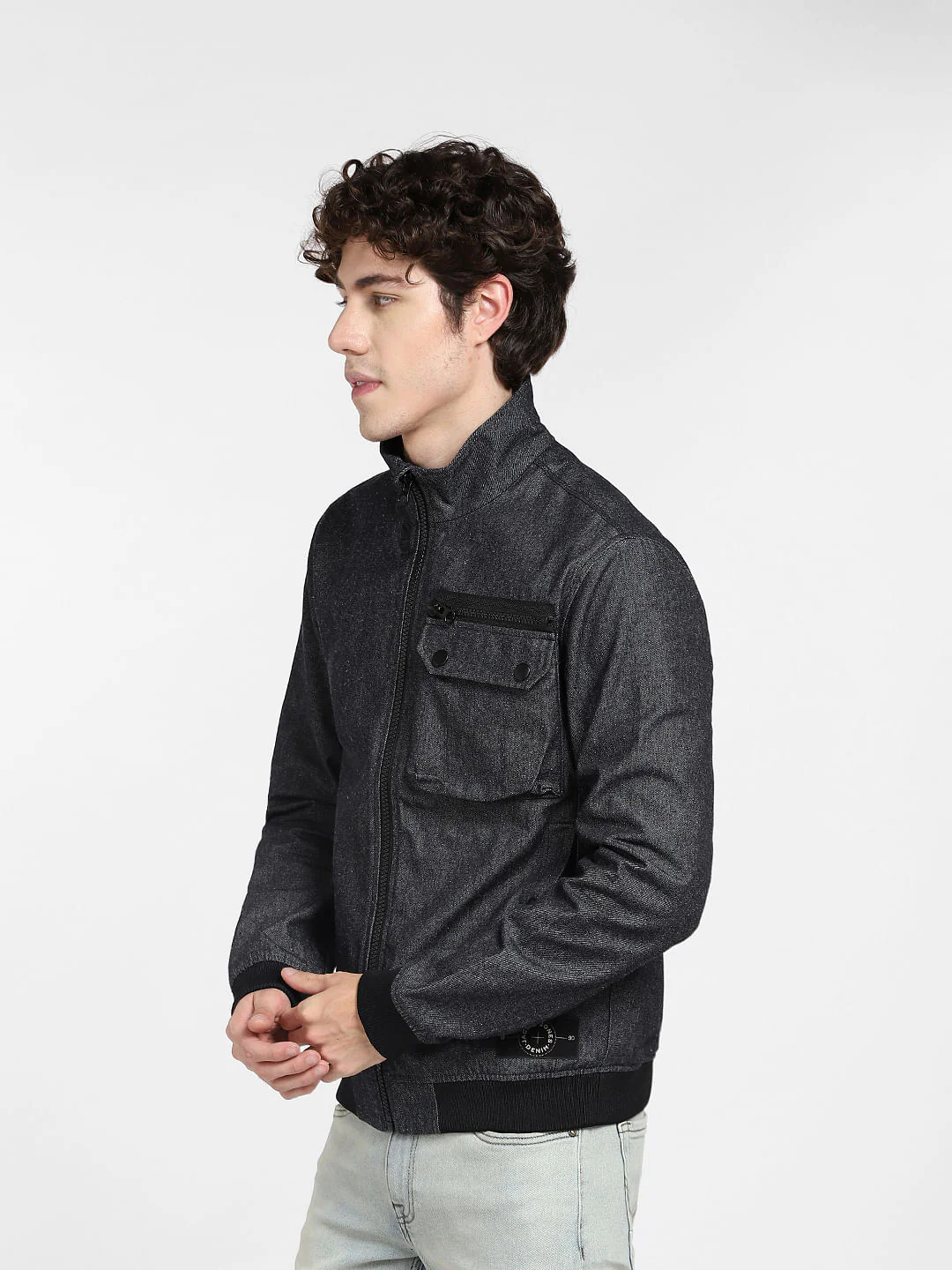 Dark Grey High Neck Jacket - Image 3