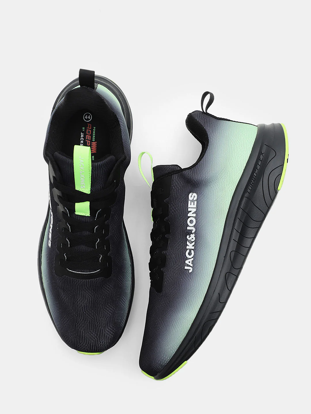 Black Ombre Knit Lace-Up Sneakers - Image 3