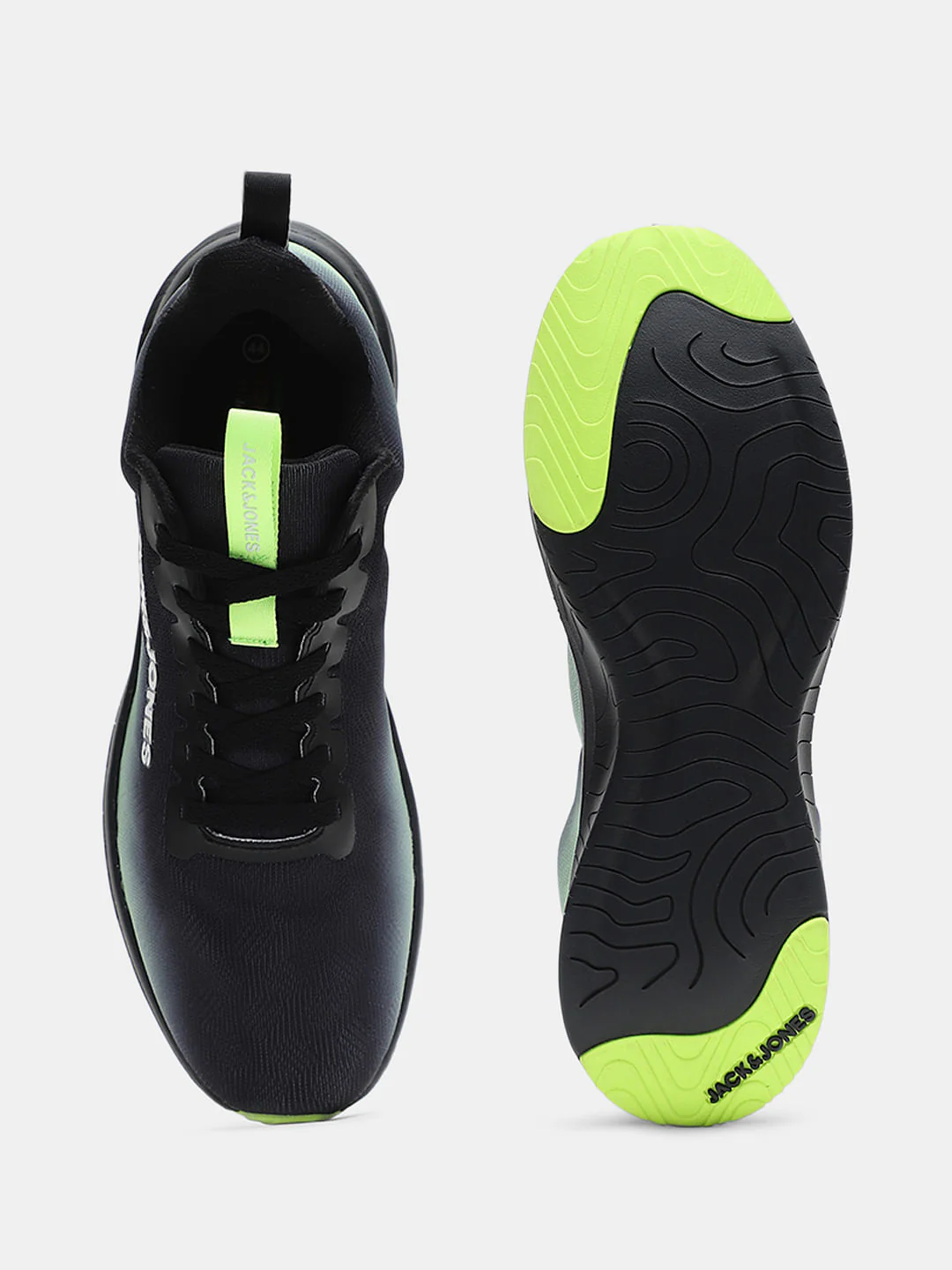 Black Ombre Knit Lace-Up Sneakers - Image 5