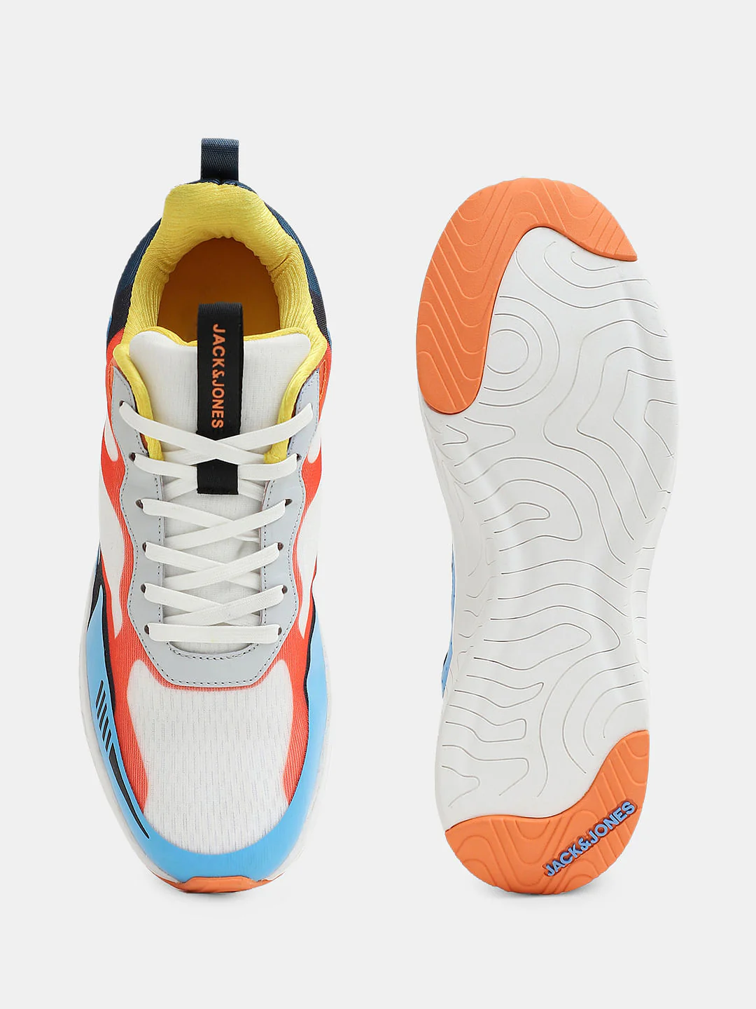 White Colourblocked Sneakers - Image 5