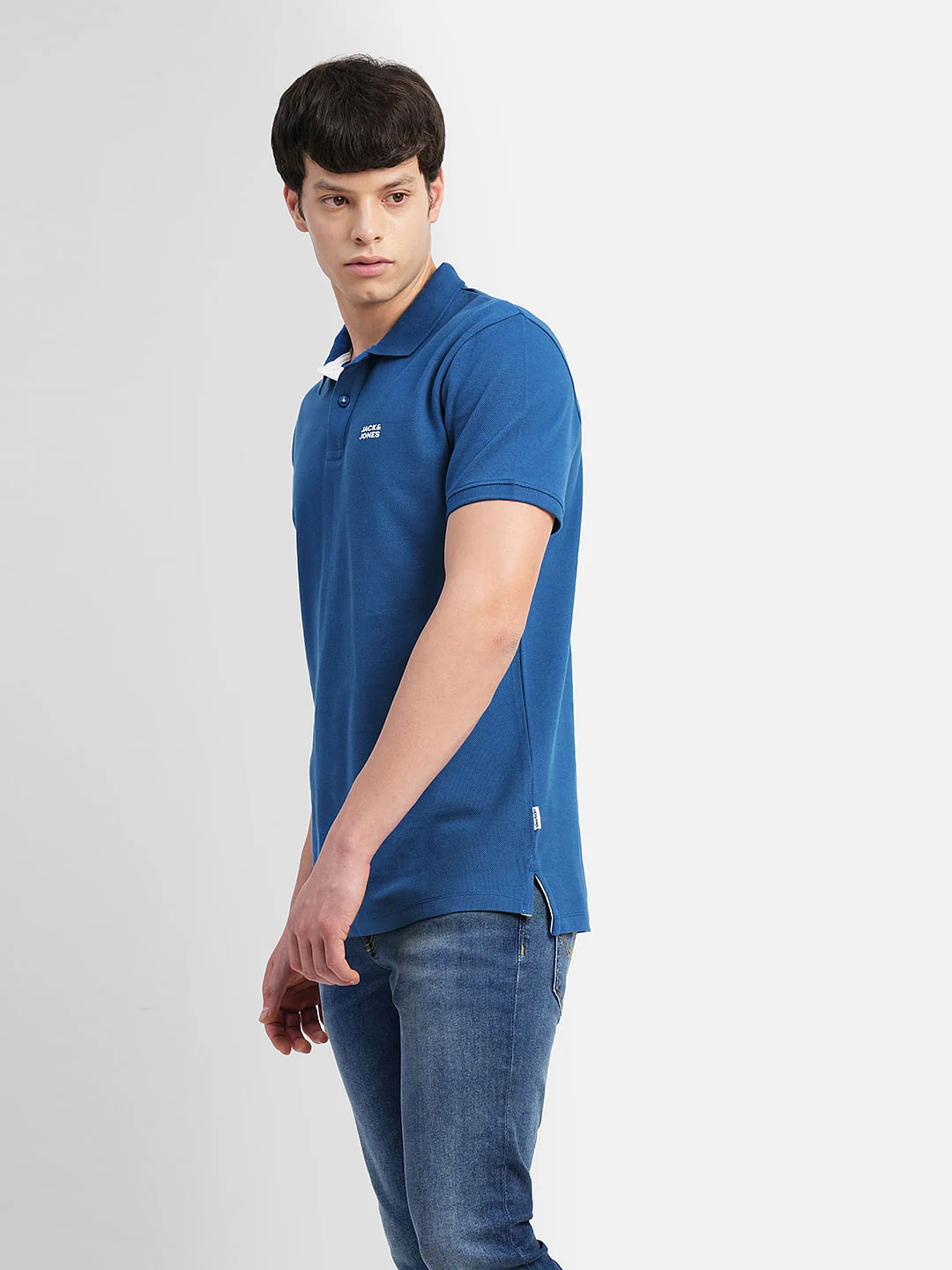 Dark Blue Polo Neck T-shirt - Image 3