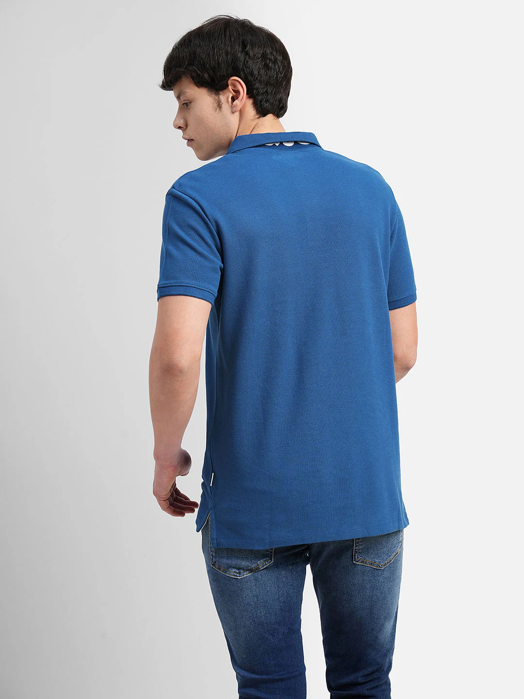 Dark Blue Polo Neck T-shirt - Image 4