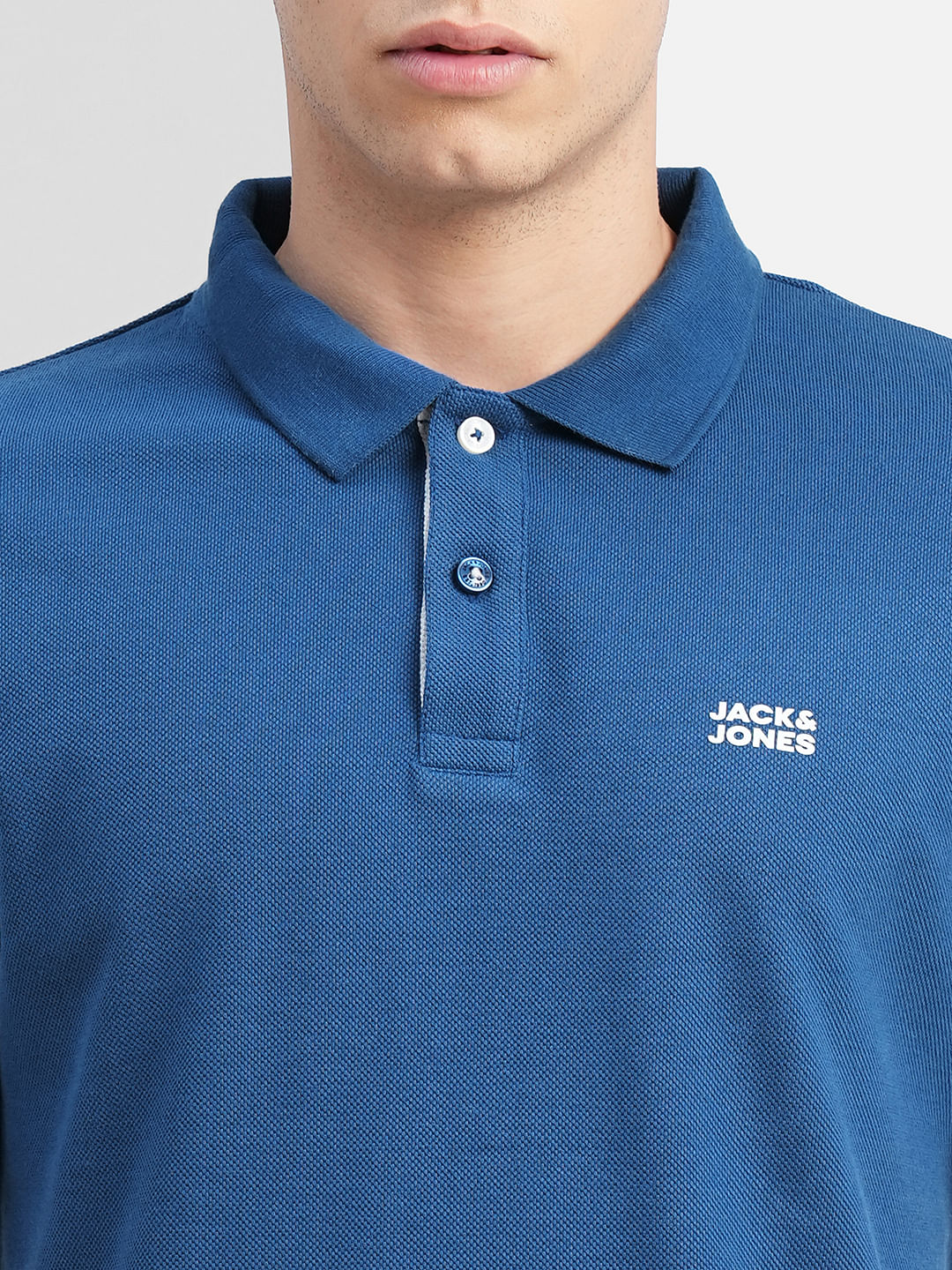 Dark Blue Polo Neck T-shirt - Image 5
