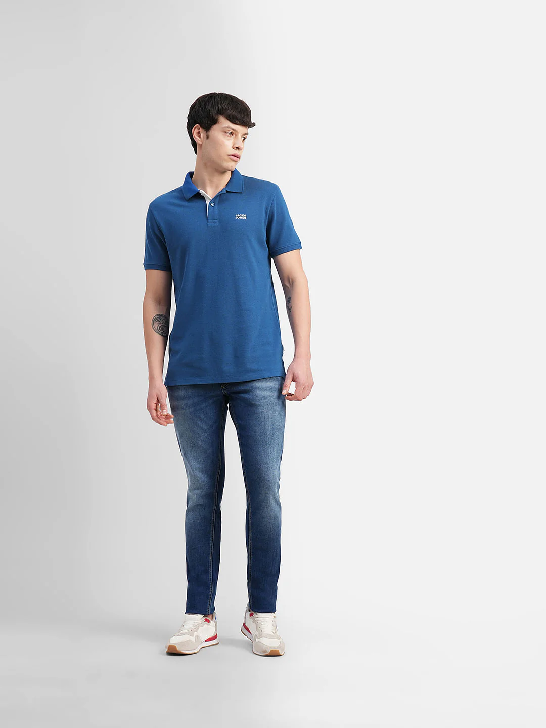 Dark Blue Polo Neck T-shirt - Image 6