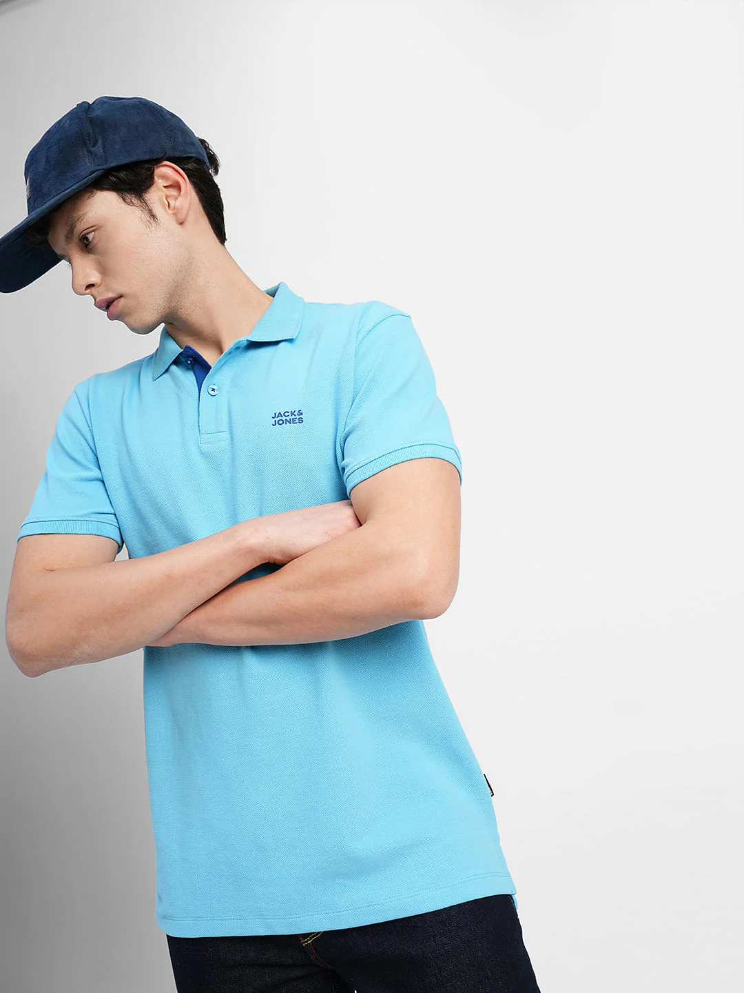 Blue Polo Neck T-shirt