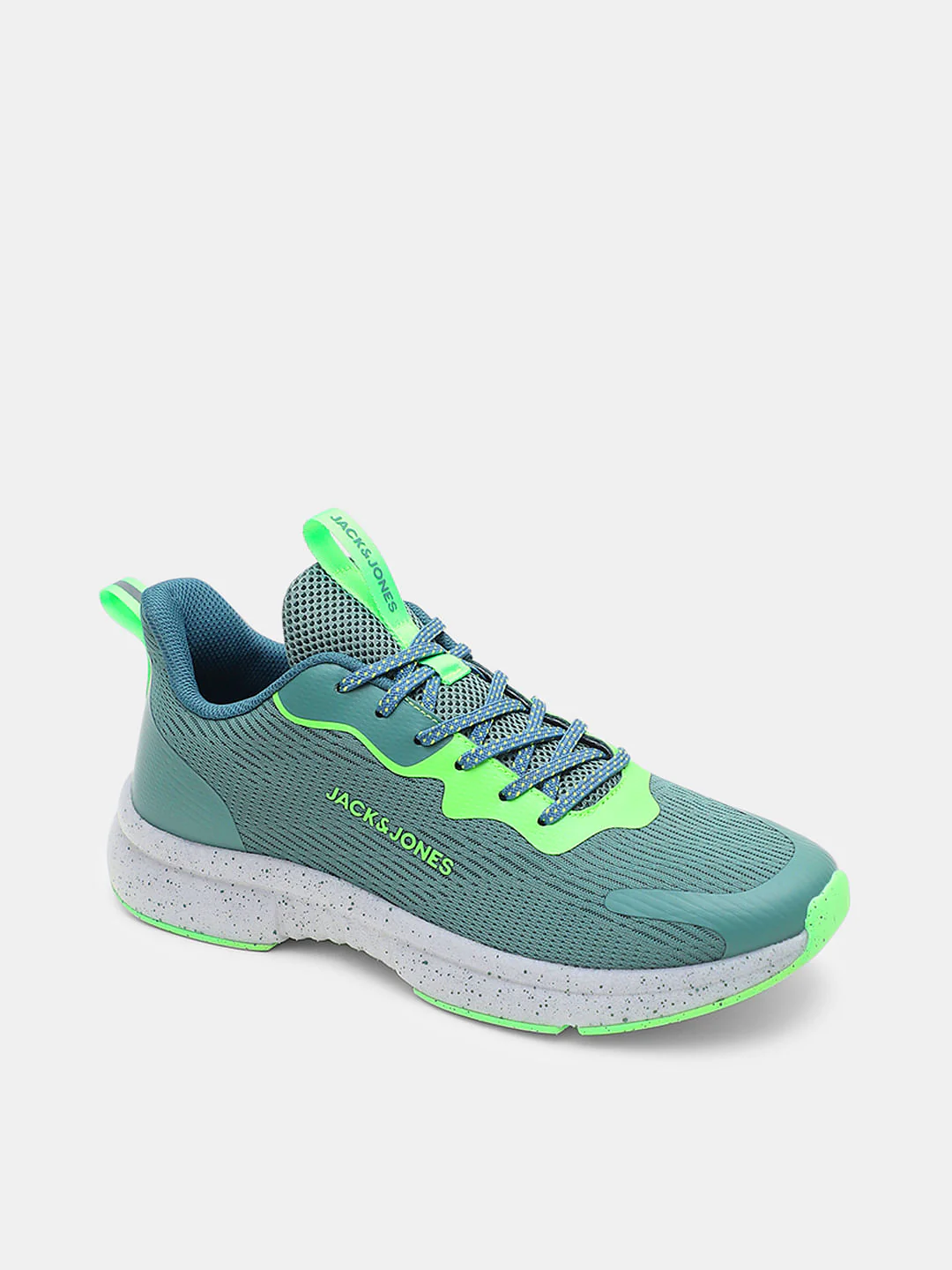 Green Lace-Up Mesh Sneakers - Image 4