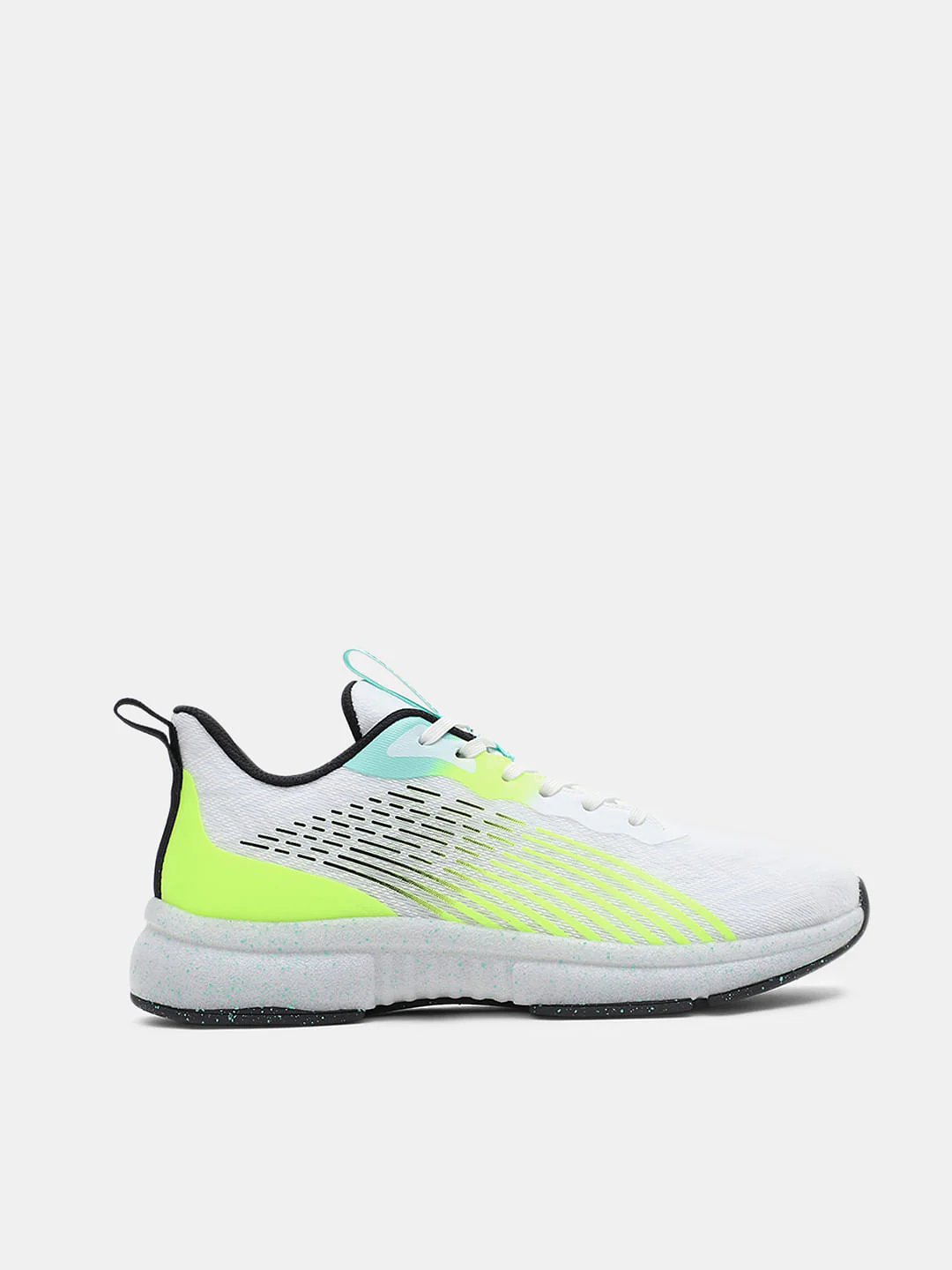 White Abstract Print Mesh Sneakers - Image 2