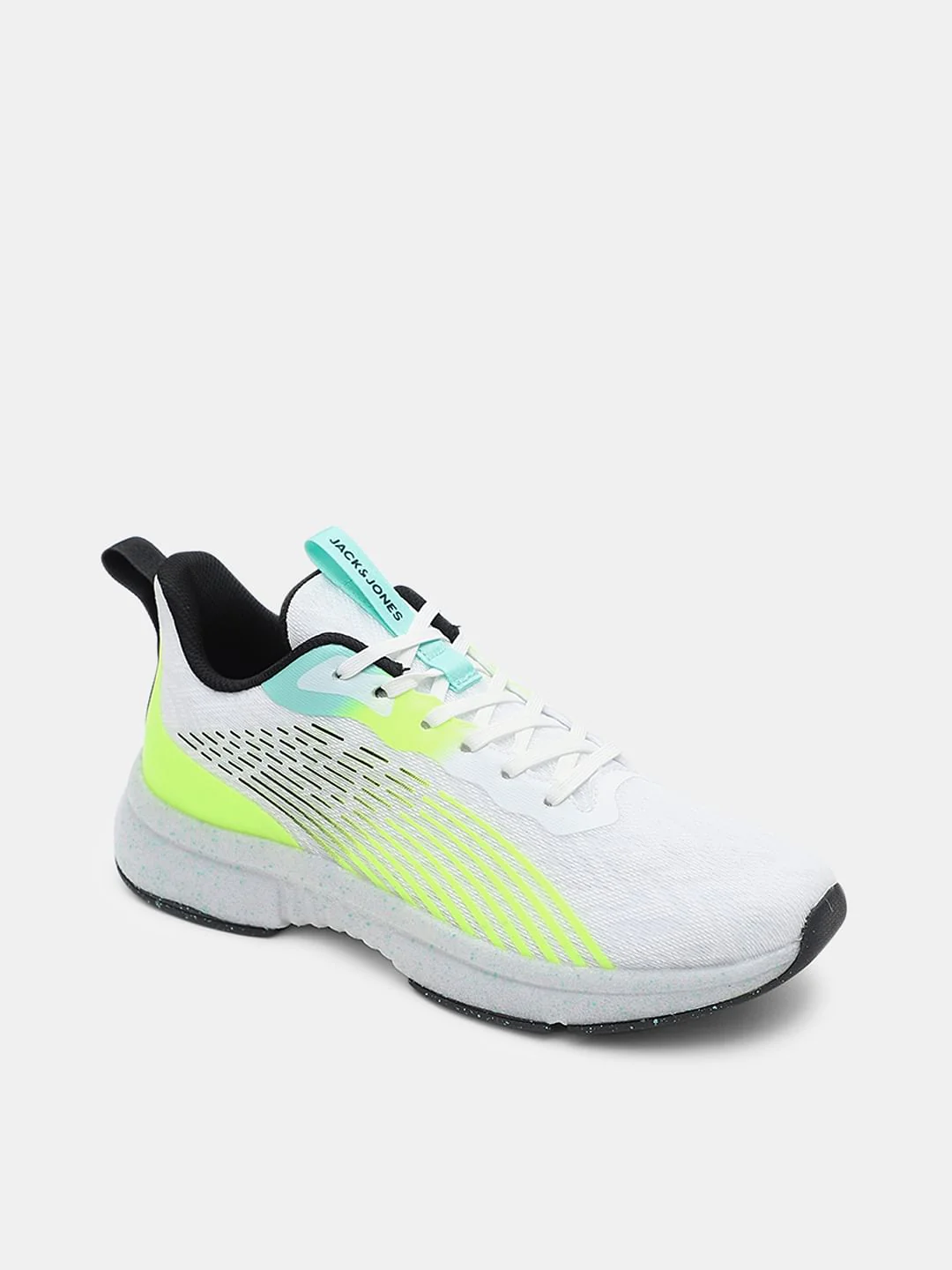 White Abstract Print Mesh Sneakers - Image 4