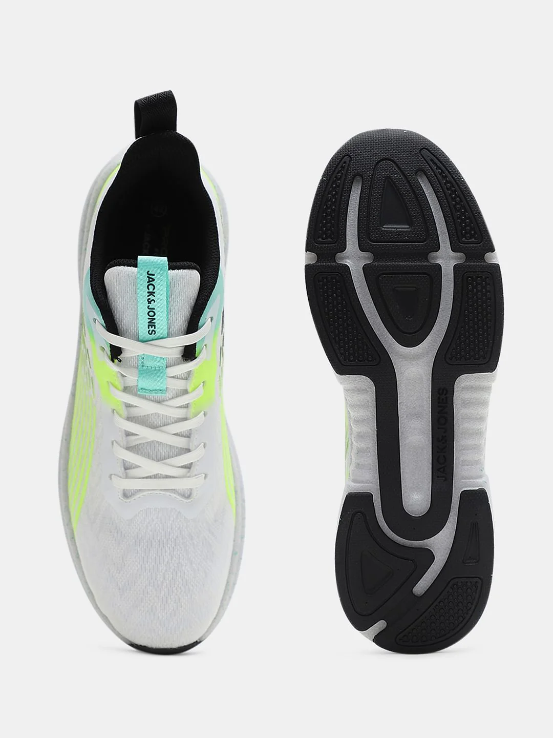 White Abstract Print Mesh Sneakers - Image 5